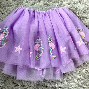 Toddler girl purple mermaid tutu skirt